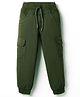 Olio Kids Cotton Woven Full Length Solid Trouser - Olive Green