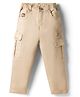 Olio Kids Cotton Woven Full Length Solid Color Trouser - Khaki