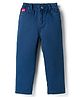 Olio Kids Cotton Woven Full Length Solid Trouser - Blue