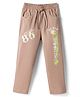 Olio Kids Knitted Full Length Text Printed Lounge Pant - Tan