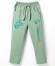 Olio Kids Knitted Full Length Text Printed Lounge Pant - Light  Green