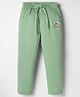 Olio Kids Knitted Full Length Lounge Pant With Text Embroidery - Sea Green