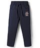 Olio Kids Knit Full Length Lounge Pant With Text Embroidery - Navy Blue