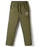 Olio Kids Knit Full Length Lounge Pant With Text Embroidery - Olive Green