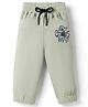 Olio Kids Knit Full Length Lounge Pant With Text Print - Olive Green