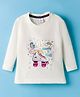 Olio Kids Sinker Knit Full Sleeves Skates & Text Printed T-Shirt - White