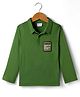 Olio Kids Sinker Knit Full Sleeves  T-Shirt With Patch-Green