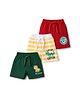 Babyhug Single Jersey Knit Mid Thigh Shorts with Animal Print Pack of 3 - Multicolor