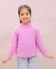 Little Ginnie Woollen Woven Full Sleeves Abstract Designed Sweater - Purple