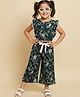 Little Ginnie Cotton Woven Sleeveless Floral Printed Coordinating Crop Top & Pants Set - Multi Colour