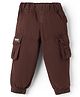 Olio Kids Cotton Woven Full Length Cut N Sew Cargo Pant -  Brown