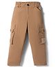 Olio Kids Cotton Woven Full Length Solid Trouser - Tan