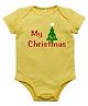 Kadam Baby Cotton Knit Christmas Theme Half Sleeves My 1st Christmas Text Printed Onesie - Yellow