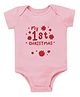 Kadam Baby Cotton Knit Christmas Theme Half Sleeves My 1st Christmas Text Printed Onesie - Pink