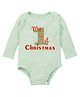 Kadam Baby Cotton Knit Christmas Theme Full Sleeves 1st Christmas Text Printed Onesie - Green