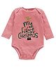 Kadam Baby Christmas Theme Cotton Knit Full Sleeves My First Christmas Text Printed Onesie - Red