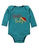 Kadam Baby Christmas Theme Cotton Knit Full Sleeves Santa Baby Text Printed Onesie - Green