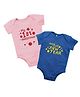 Kadam Baby Cotton Knit Christmas Theme Pack Of 2 Full Sleeves My 1st Christmas Text Printed Onesies - Pink & Blue