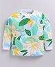 Little Ninja Cotton Knit Full Sleeves Floral Printed Light Winter Sweatshirt - White
