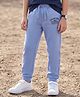 Kookie Kids Terry Knit Full Length Lounge Pant with Text HD Print - Blue