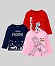 KUCHIPOO Cotton Blend Knit Pack Of 3 Disney Frozen Featuring Full Sleeves Elsa & Olaf Printed Tees - Multi Colour
