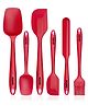 AGARO Deluxe Silicone Spatula Set of 6 , Cooking and Mixing, For Non-Stick Cookware, BPA Free, Seamless Design, Red