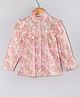 Hugsntugs Cotton Woven Full Sleeves Floral Printed Top - Pink