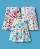 Simply Sinker Knit Sleeveless Frocks With Floral & Heart Print Pack of 3 - White
