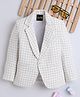 Ministitch Cotton Woven Full Sleeves Checked Blazer - Cream