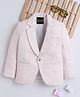 Ministitch Cotton Woven Full Sleeves Chevron Printed Blazer - Peach