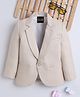 Ministitch Cotton Woven Full Sleeves Solid Blazer - Beige