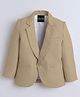 Ministitch Cotton Woven Full Sleeves Solid Blazer - Beige