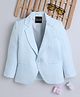 Ministitch Cotton Woven Full Sleeves Solid Blazer - Sky Blue