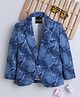 Ministitch Cotton Woven Full Sleeves Abstract Printed Blazer - Blue