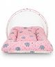 Toddylon Baby Net Bed Cotton Bedding Set with Mosquito Net (0-6 Months) Pink