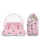 Toddylon Baby Bedding Set Cotton Net Bed & Sleeping Bag (0-6 Months) Pink