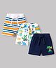 Babyhug Single Jersey Knit Mid Thigh Striped & Printed Shorts Pack of 3 - Multicolor