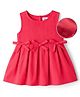 Kookie Kids Cotton Woven Sleeveless Solid Color Frock Style Top - Coral