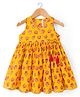 Babyhug Cambric Woven Sleeveless Floral Printed Ethnic Dress  - Yellow