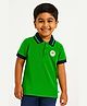JusCubs Cotton Knit Half Sleeves Typography Patch Detailed Polo Tee - Green