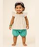JusCubs Cotton Knit Frill Sleeves Floral Printed Top &  Shorts Set - Pink