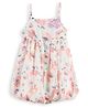 JusCubs Cotton Knit Sleeveless Floral Applique Detailed & Printed Dress - Pink