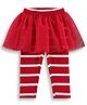 JusCubs Cotton Knit Striped Skirt Detailed Leggings - Red