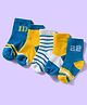 Cute Walk By Babyhug Knit Ankle Length Antibacterial Socks with Number Design & Stripes Pack of 5 - Multicolor