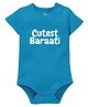 Zeezeezoo 100% Cotton Knit Wedding Theme Half Sleeves Cutest Baraati Text Printed Onesie - Blue