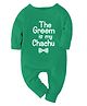 Zeezeezoo 100% Cotton Knit Wedding Theme Full Sleeves The Groom Is My Chachu Text Printed Romper - Green