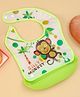 Yellow Bee Baby Feeding Bib With Monkey Print & Food Catcher Tray - Green