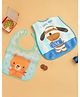 Yellow Bee Set of 2 Waterproof Bib Combo of Puppy & Bear Design - Blue
