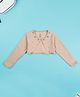 Kiddopanti Fleece Knit Full Sleeves Stone Embellished Shrug - Beige