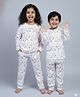 Funkrafts Knitted Knit Full Sleeves Elephants Printed Coordinating Tee & Pant Set - Multi Colour